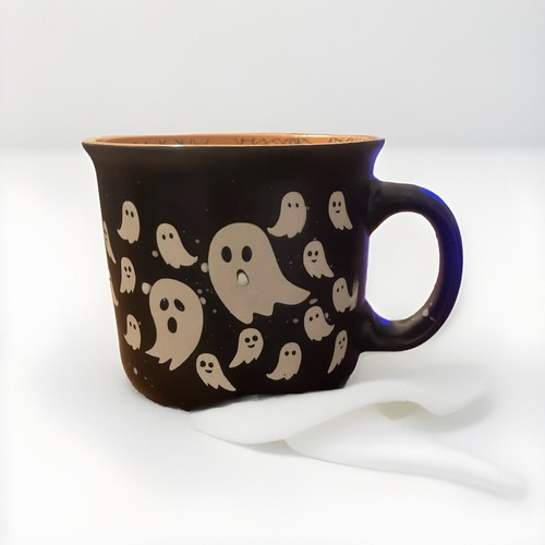 Cobwebs & Cauldrons X-lg Coffee cup/mug ghosts and spiderwebs