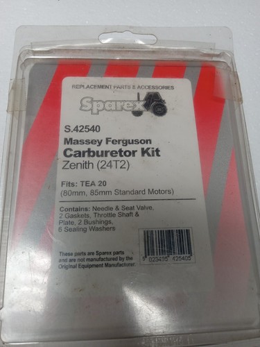 S.42540 Carburetor Kit, Zenith 24T Fits Massey Ferguson TEA20 80, 85mm Standard - Picture 2 of 5