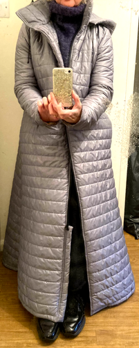 AIRFIELD ADRENALINE-Grey A line hooded puffer maxi coat with belt. Size: 10 - Picture 1 of 10