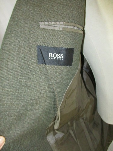 Mens Hugo Boss Saks Fifth Avenue Virgin Wool Sport Jacket Olive Green Size 38R - Picture 6 of 11