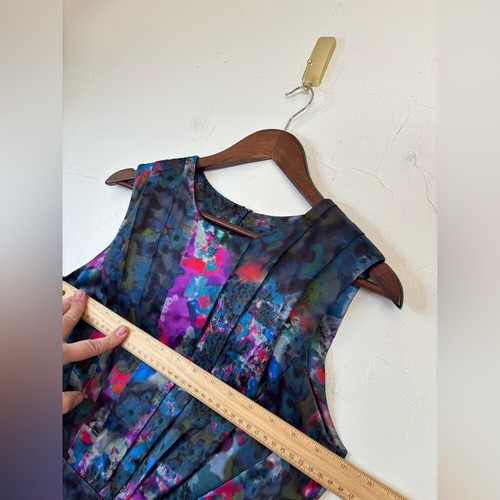 ERDEM 100% Seide Blumen Etuikleid Aquarell Ärmellos Mini Rosa Cocktail 8 - Bild 10 von 16