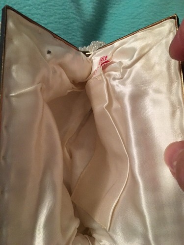 Mister Ernest Simon Made in Hong Kong Ivory Beaded Evening Bag Clutch Formal - Picture 7 of 12