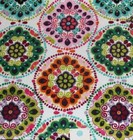 C HOME Bright Colorful Floral Circles Rosettes Medallion Velour BATH Towel NWT