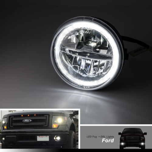 Luz de conducción antiniebla LED blanca para 06-10 Ford F-150 06-08 Lincoln Mark LT Halo DRL - Imagen 2 de 6