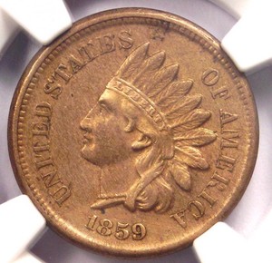 1859-Indian-Cent-1C-NGC-Uncirculated-Details-Rare-Early-UNC-MS-BU-Penny