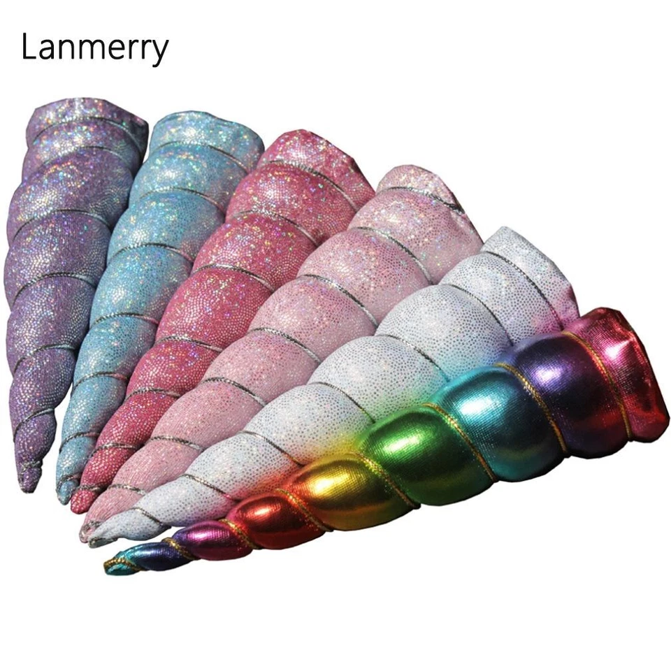 Cuerno de unicornio brillante-para niños fiesta hágalo usted mismo cosplay festival diademas 5"" 10 piezas Foto 3 de 4