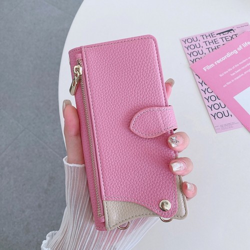 Funda Bandolera Cuero Tarjeta de Crédito Cremallera Espejo Maquillaje Cola de Pescado Para Samsung - Imagen 49 de 65