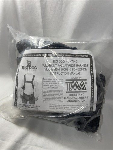 Big Dog Tree Stand Black Full Body Fall Arrest Harness BDH2000S BDH2001S Manual - Picture 11 of 12