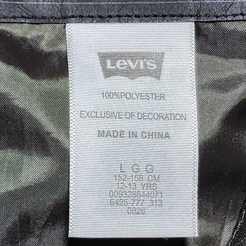 Levis Jacket Size Large Youth 12-13 Years Unisex Green Button Up band Collar - Picture 6 of 18