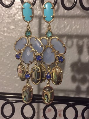 Kendra Scott 2 Collection On Kendra Scott Kyra Earrings In Fiji Rare Htf