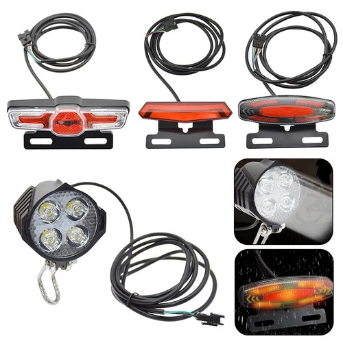 4-IN-1 24V-48V E-Bike LED Scheinwerfer & Rücklicht Set Hupe Blinker Schalter SP