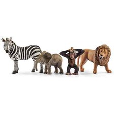 SCHLEICH WILDLIFE SAFARI STARTER SET 42387 Lion Zebra Elephant Chimpanzee