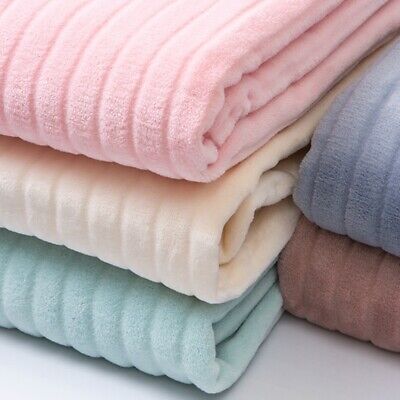 Rib Flannel Fabric Thick Fluffy Faux Fur Material Blanket Upholstery Cloth eBay