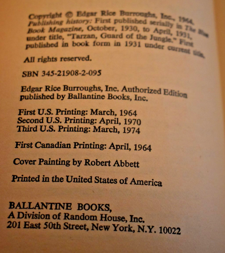 Edgar Rice Burroughs Tarzan 4 Books #14,16,17,18 Ballantine Paperbacks 1970s - Picture 5 of 11