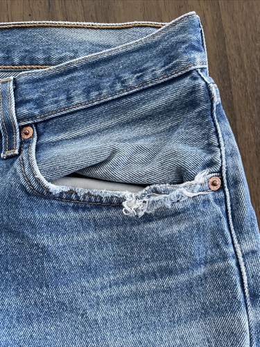 Levi's 501 Herren Jeans Blau Vintage 501-0115 Actual Größe W36 L31 - Bild 3 von 16