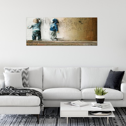 Wandbilder XXL Banksy Street Art Collage Bilder 100x40 cm Loft Deko - Bild 67 von 95