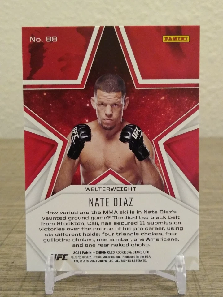 2021 Chronicles UFC Nate Diaz Rookies and Stars Purple SSP /49 - Image 2 of 3