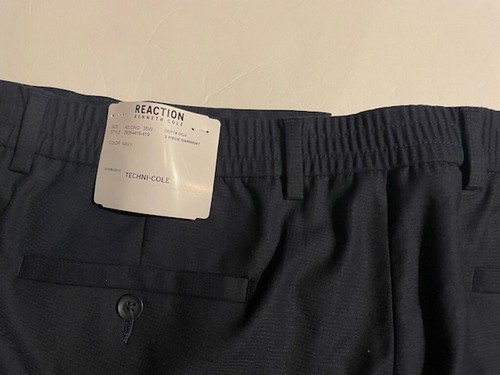 Kenneth Cole Reaction Men's Ready Flex Suit Slim Fit Navy Solid 42L x 35W - Picture 5 of 6