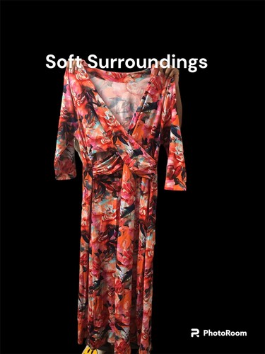 Soft Surroundings Plus Size LeJardin Faux Wrap Maxi Dress 2X - Picture 3 of 5