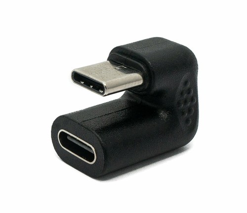 USB 3.1 U Turn Adapter Type C Plug to Socket 360° Angle Cable in Black