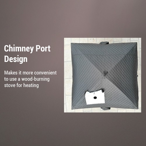 3-5 Person Winter Ice Fishing Tent Waterproof Pop-Up Ice Fishing Shelter I6S5 - Picture 17 of 18