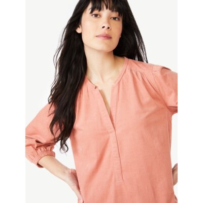 Free Assembly Women's Smock Puff Sleeve Tiered Swing Dress