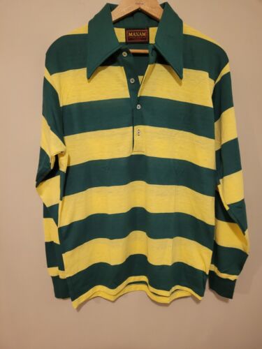 Vintage 1970s 80s Striped Polo Shirt Maxam Sportsw