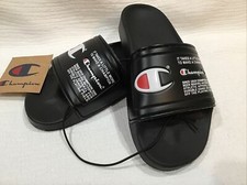 NEW CHAMPION IPO SANDALS SLIDES SLIP ON BLACK/WHITE Sz 4 YOUTH CP101621Y