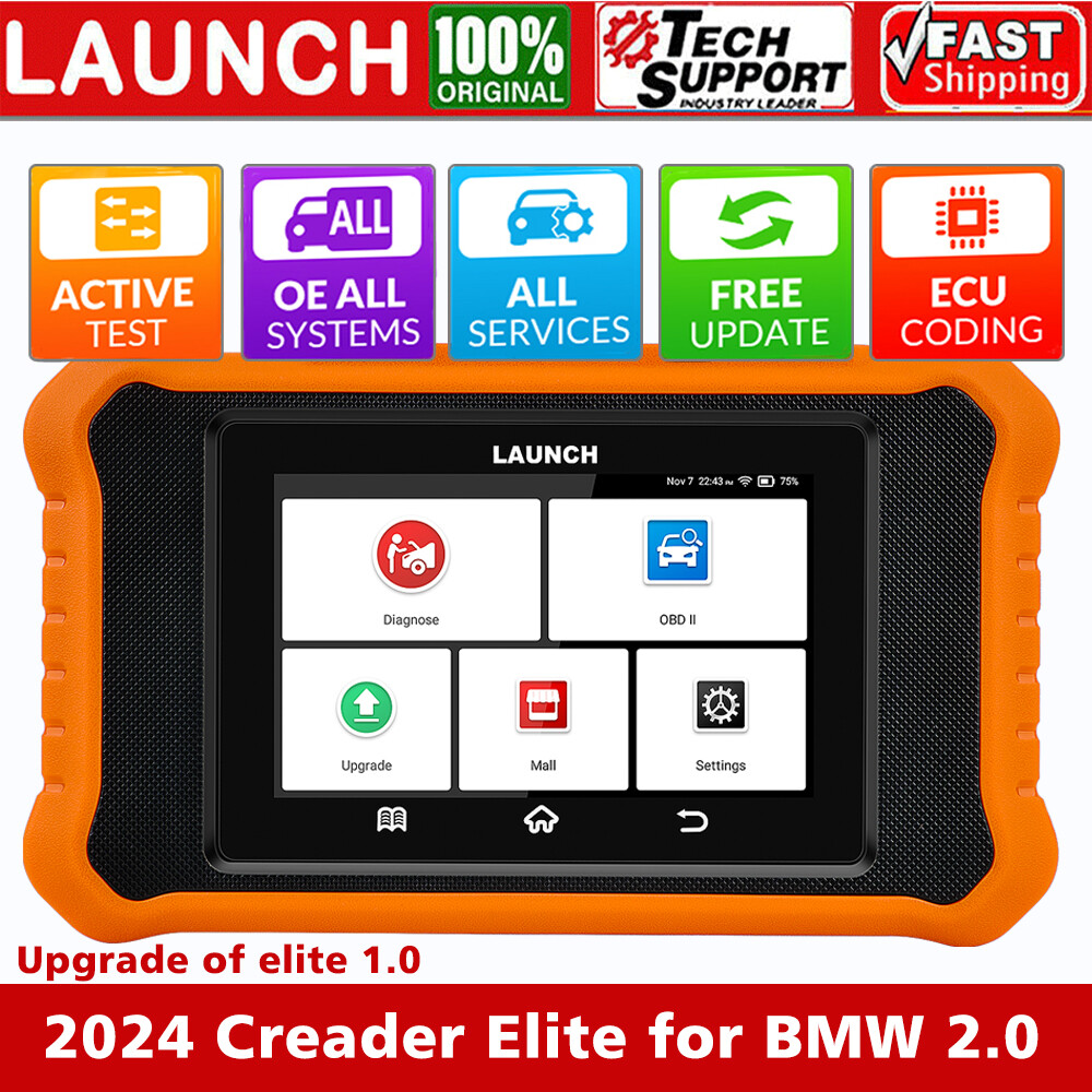 2024 LAUNCH Creader Elite 2.0 para escáner BMW OBD2 clave programación prueba activa