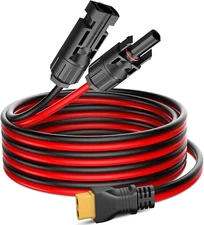 Solar Panel Plug to XT60 Charge Cable, 12Awg(9.8Ft) Solar Extension Cable with U