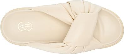 Ash Shilo Talc LT Nude Knotted Slip On Open Lug Sole Slide Mule Platform Sandals - Picture 5 of 6