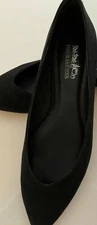 COACH AND FOUR  LADY'S SHOES BLACK FLATS  7  UPPER  FABRIC