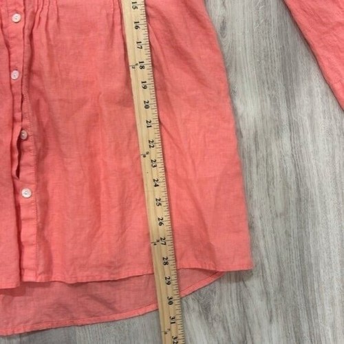 J. Jill Love Leinen Biesen Koralle Damen Koralle Tunika Gr. XS Knopfleiste Top - Bild 5 von 6
