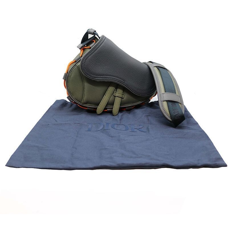 DIOR HOMME Dior x Sacai Saddle Bag Nylon x Leather Olive x Black