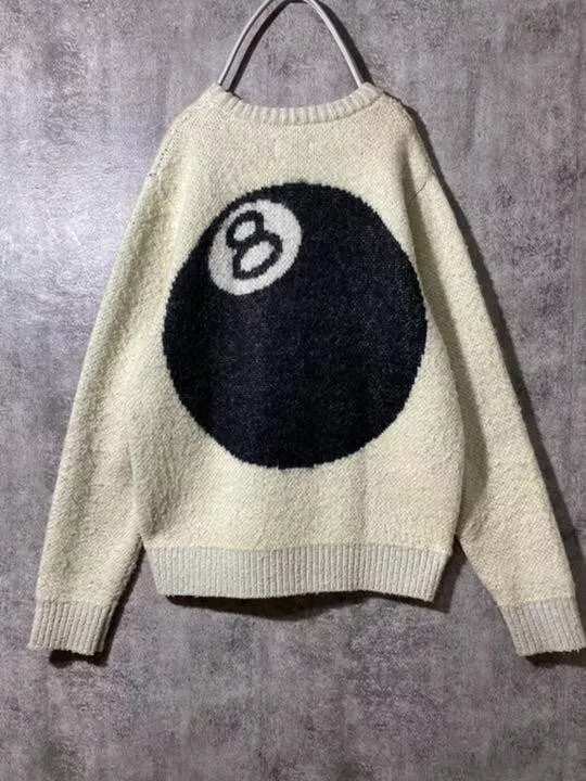 STUSSY 8 ball mohair knit sweater size M used from Japan