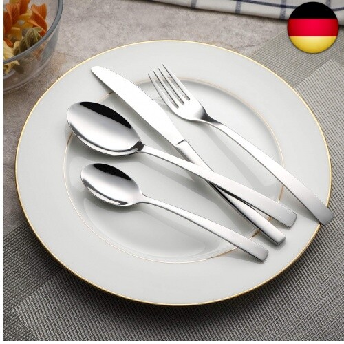 WUJO Besteckset, Besteck aus Edelstahl, 24-teiliges Silber Besteck Set inkl. - Bild 4 von 6