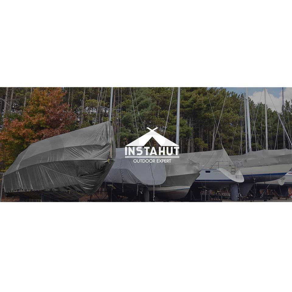 Instahut Tarpaulin Tarp Canvas Camping Poly Tarps Heavy Duty Cover 180gsm Silver - image 2 of 4