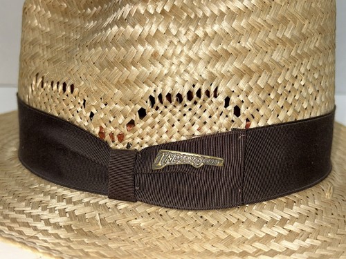 Stetson Indiana Jones Authentic Straw Hat Size Small Tan Fedora Vintage 1984 - Picture 6 of 15