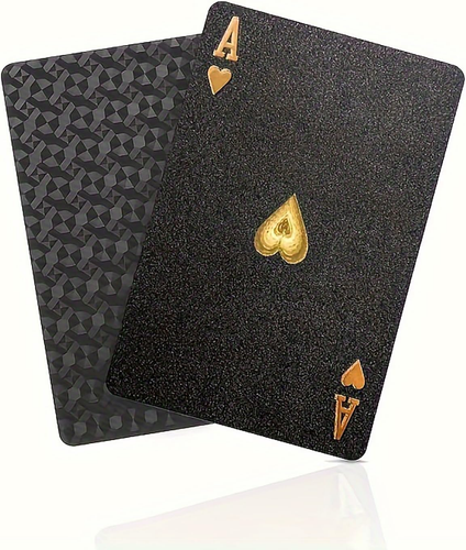 Wasserdichte Spielkarten, schwarze Kunststoff Spielkarten, Roségold Spielkarten, DE - Bild 11 von 12