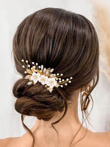 Flower Wedding Hair Comb Floral Bridal Clip Rhinestones Hairpiece Accessories... - Picture 3 of 8