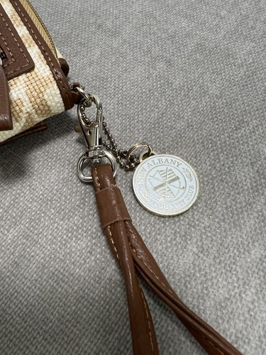 Spartina 449 Multi Wallet Wristlet Tropical Daufuskie Island Leather Linen Zip - Picture 12 of 19