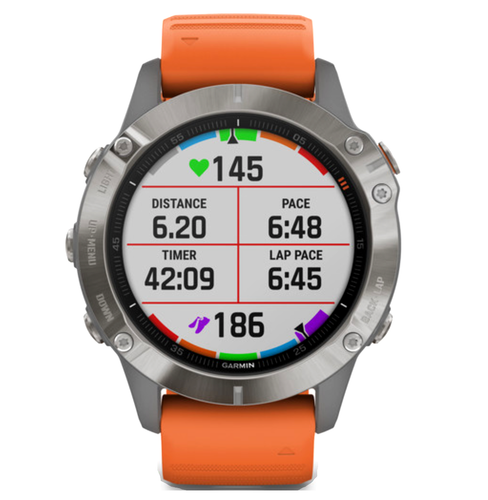 Garmin Vivoactive Fēnix® 6 Titan 47 mm Gelb Orange Silikon Smartwatch - Bild 1 von 6