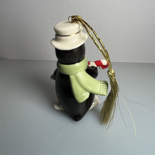 LENOX Very Merry Porcelain Ornament PENGUIN Candy Cane Christmas Tree Ornament - Picture 5 of 10