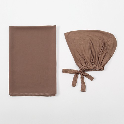 Two Pieces Amira Muslim Women Headscarf Shawl Scarf Hijab Wrap Headwear Islamic - Picture 27 of 61