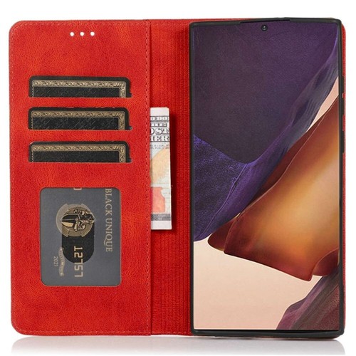 Für Galaxy S25 Ultra Vegan Leder Hülle Ausweis Geld Etui Magnetverschluss - Bild 14 von 36