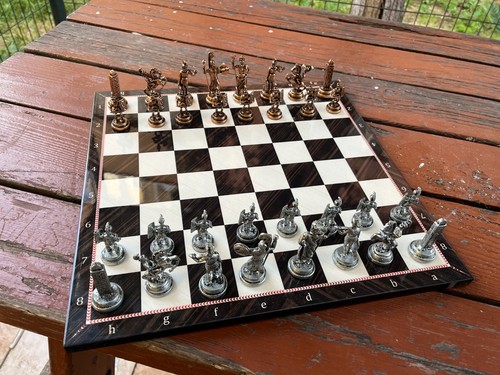 Historical Chess Set \ Handmade Chess Pieces - Wooden Chessboard - Warrior Chess - Picture 2 of 11