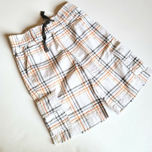 Gymboree Boys sz 4 Shorts Tiki Chief Orange Striped Plaid Print NWT Vintage 2011 - Picture 1 of 2