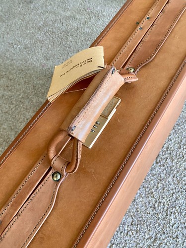 Vintage 1960s Hartmann Belting Leather Suitcase w/Hat Compartment: NEW w/Tags! - Picture 3 of 20