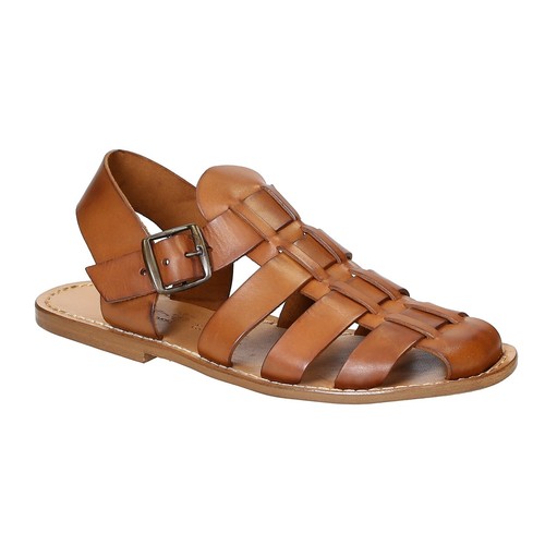 MENS STRAPPY SANDALS HANDMADE IN VINTAGE CUIR LEATHER CRAFTED IN ITALY - Picture 1 of 7