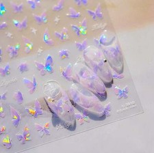 Dreamy Butterflies Purple or Black Themed Nail Art Stickers to3910, to3911